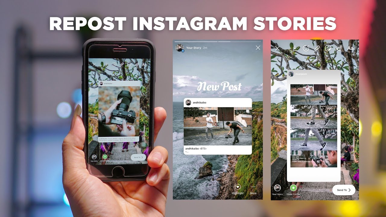 Repost Instagram Story dengan Mengganti Background